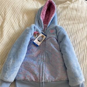 Disney Princess Light Blue and Pink Plush Hoodie